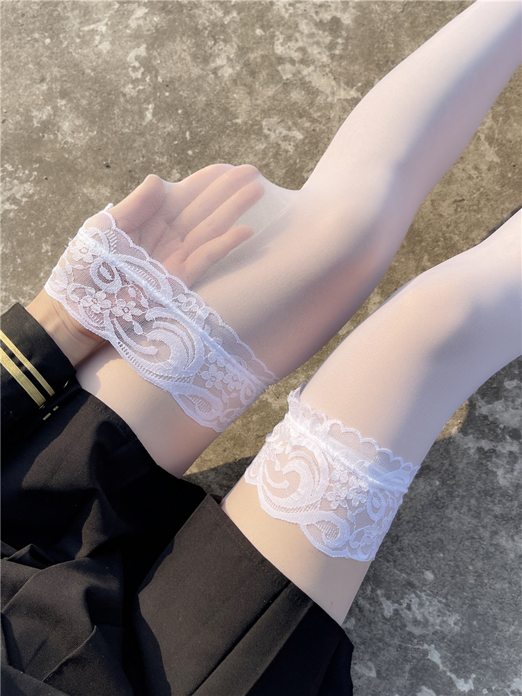 White Stockings for Women Japanese Style Lace White Over-The-Knee Stockings Jk Pure Lust Sexy Ultra-Thin Black Stockings