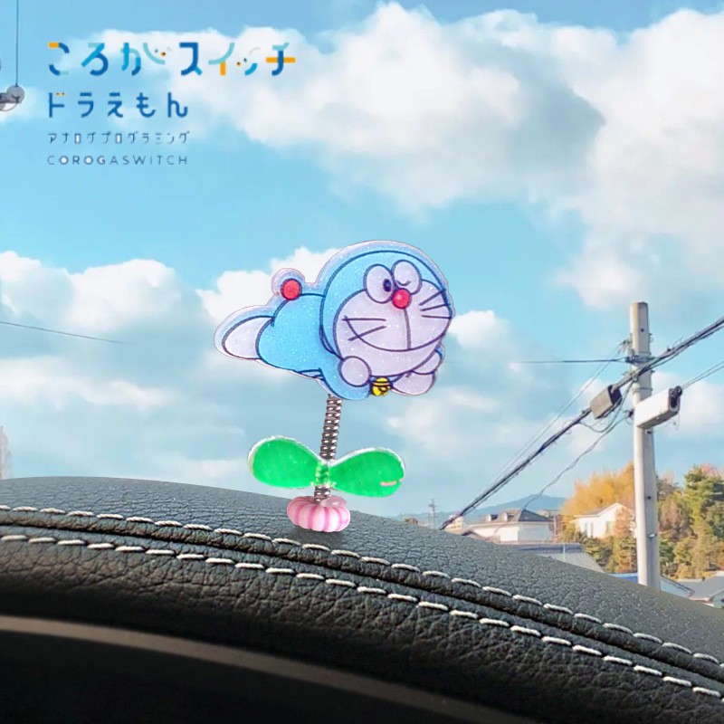 [Diversión infantil] Cute Doraemon dibujos animados adornos de coche sacudiendo la cabeza accesorios de coche Doraemon Dingdong Blue Fat