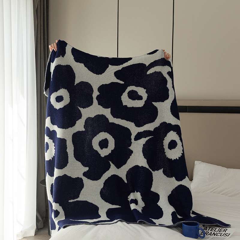 Nordic ins style soft waxy knitted blanket office nap blanket living room sofa blanket blanket cover blanket to keep warm