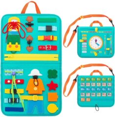Cross-border Montessori clothing bag teaching aids busy board training early childhood education toys dinosaur felt learning board