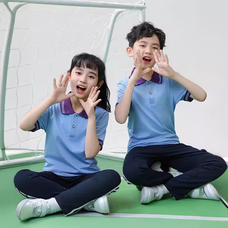 夏季款小學生校服套裝棉滌短袖男女初高中生兩件套班服學院風