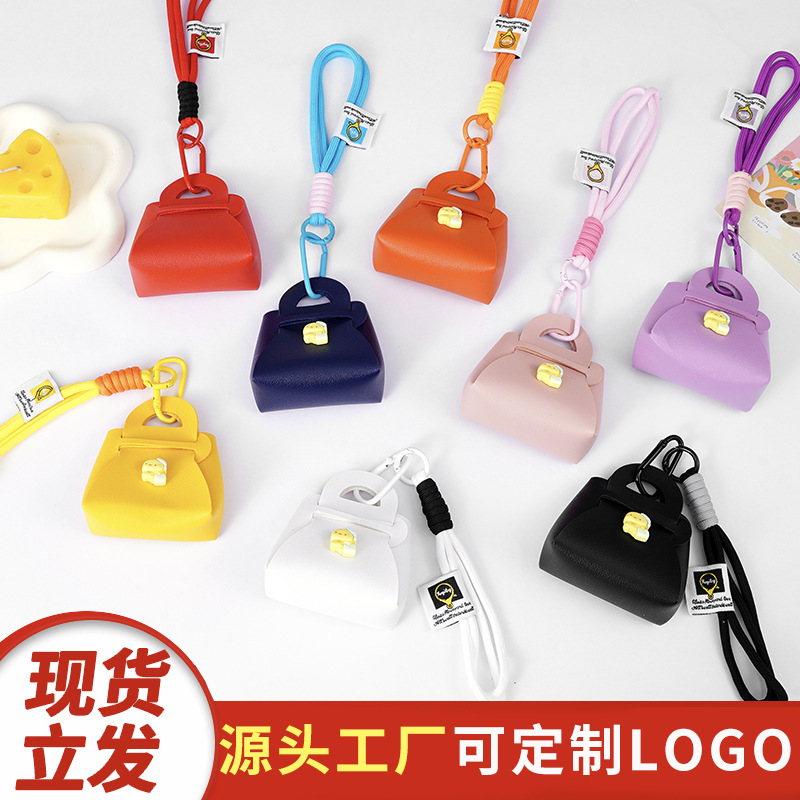 跨境卡通小黄鸭多色迷你钱包手工编织绳钥匙包创意挂件礼品批发