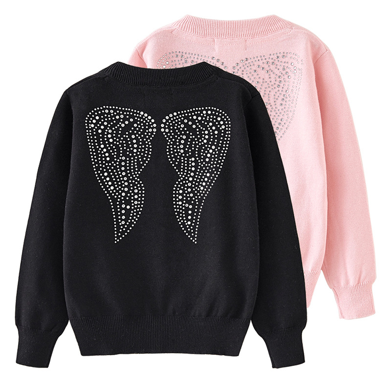Girls Knit Cardigan Sweater Soft Cotton Open Front Long Sleeve_voghion.com