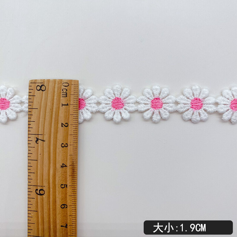 Dos colores de encaje Daisy código de barras Cadena de clavícula accesorios de joyería decorativos coloridos accesorios de ropa para niños encaje soluble en agua