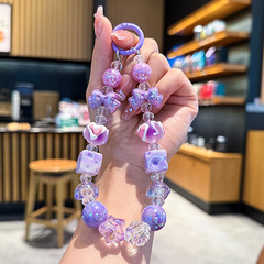 新品蝶結びチーズビーズストラップ女の子手串ストラップ自動車キーチェーンバッグストラップ小さな贈り物