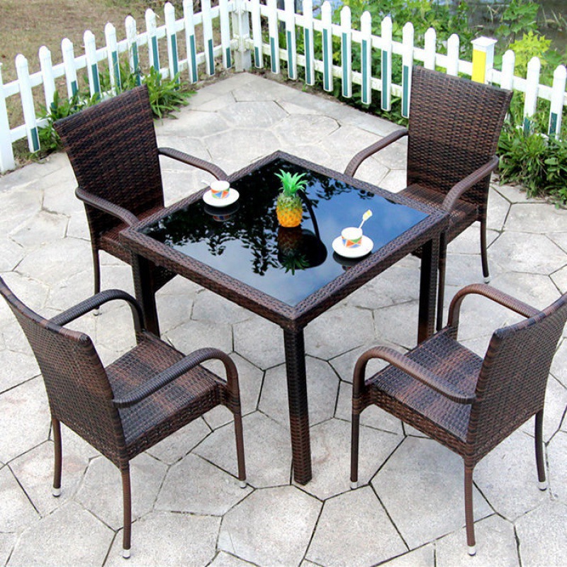 北欧PE仿藤编家用靠背单人阳台卧室餐椅藤制咖啡厅藤编椅子折叠椅