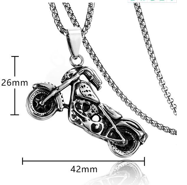 Punk stainless soul tank necklace titanium steel skull motorcycle trendy men's pendant jewelry_voghion.com