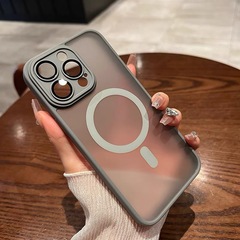レンズフィルム付き、マット仕上げのiPhone17用スマホケース。Apple 15 Pro Max対応、マグネット式、シンプルで高級感があります。