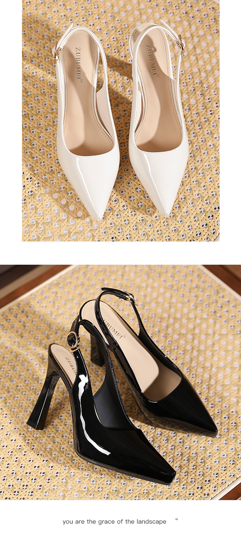 Sandal cao gót nữ mũi nhọn bít mũi hở gót, đế platform trong suốt, gót 10 cm — Nude-10cm chi tiết 9