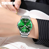 Men's green watch, steel belt, calendar, quartz watches, wholesale