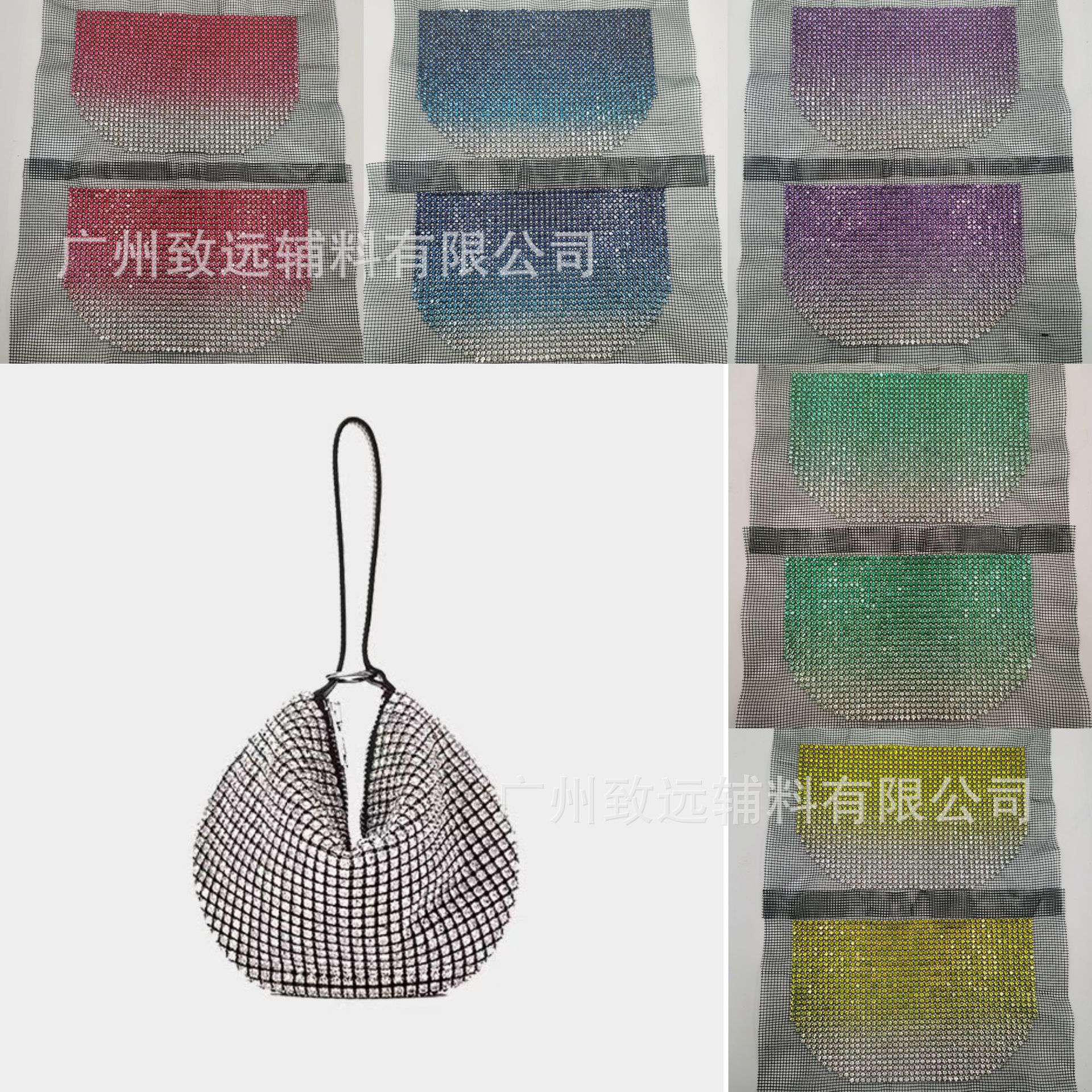 跨境新款网钻6mm手工喷色水钻包网钻片渐变色产家直销DIY现货批发