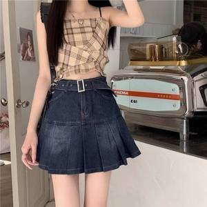 small spice pleated skirts female pure desire cowboy short skirt kayla in the summer of skirts