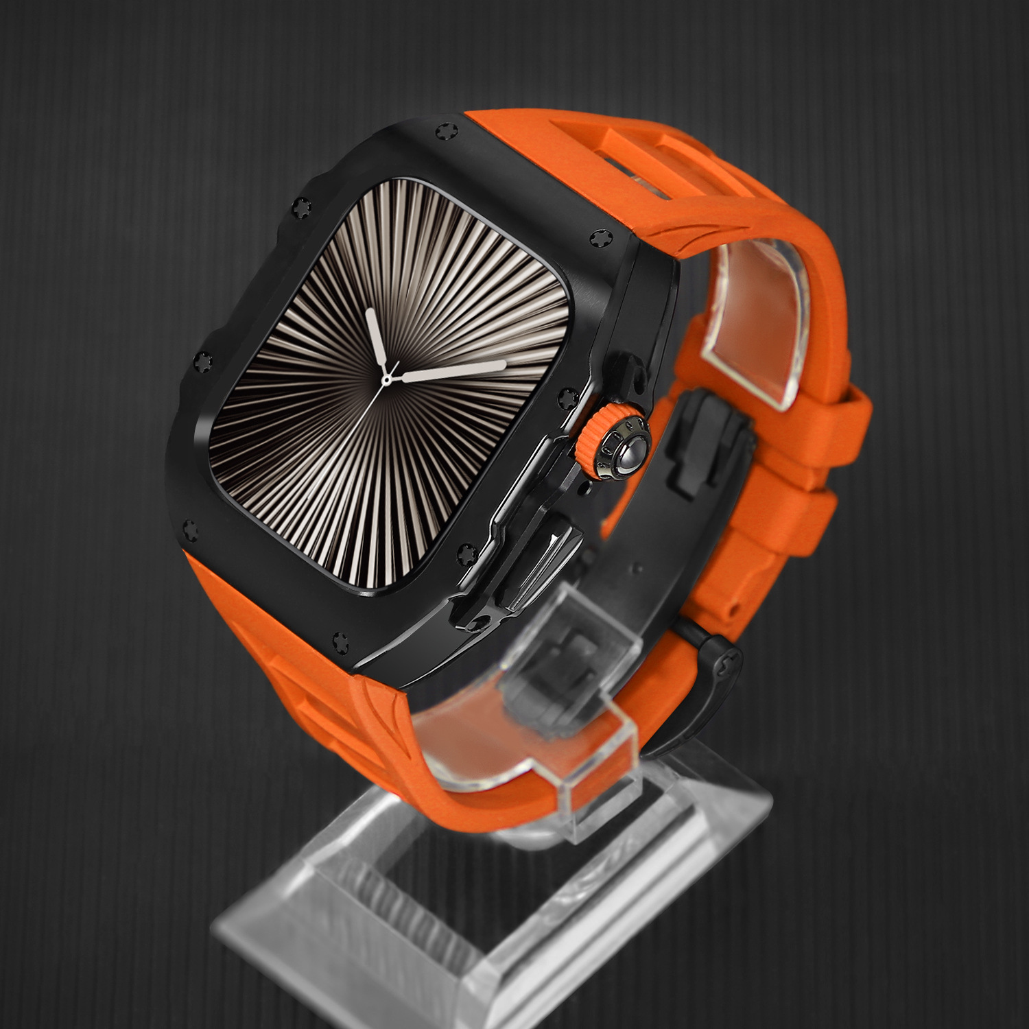 Adecuado para Apple Watch Correa iwatch Ultra10 generación 42/46/49mm acero inoxidable flúor caja de una pieza