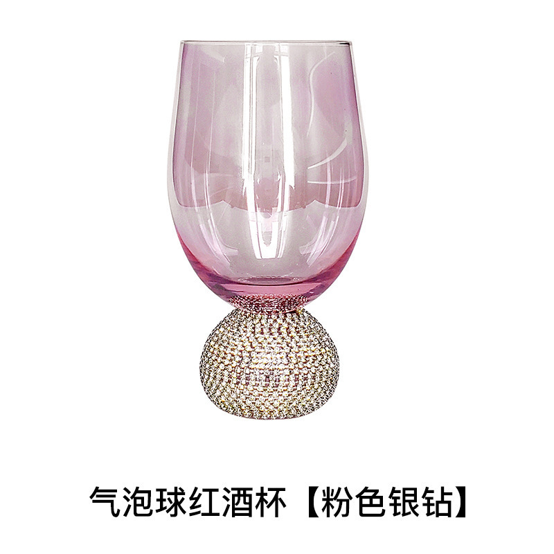 Rosa - Copa de vino tinto 480ml - Diamante plateado