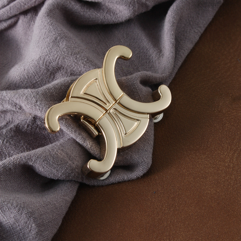 浅金色锁扣 凯旋款手袋插扣 手工DIY皮革手作五金配件插锁 S-12