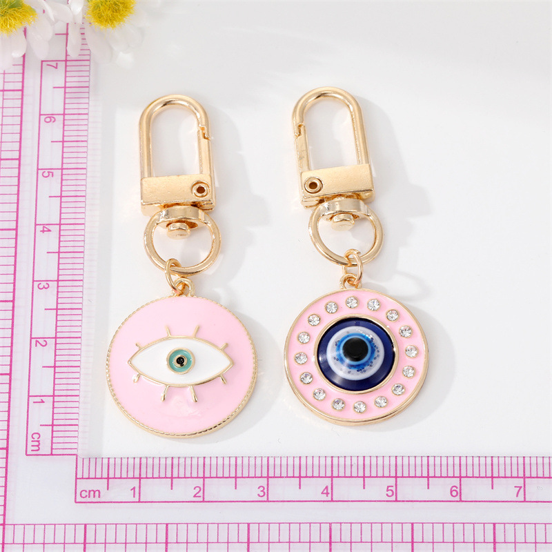 Fashion Colorful Oil Eyelash Eye Keychain Drill Patch Pendant Accessories display picture 1