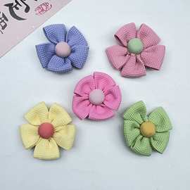 创意韩版布料花朵 diy女童发夹发圈发绳头饰服饰包包衣帽材料批发