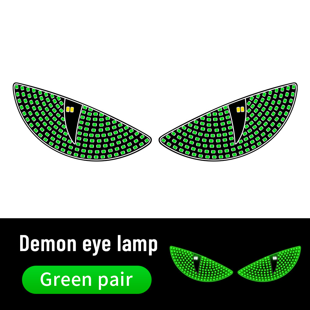 Cross-Border Hot-Selling Product: Car Dynamic Led Devil Eye Light, Wireless Rear Window Car Display Screen Expression Light