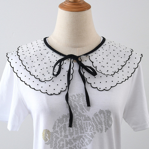 Falbala little shawl with outside decoration  girls Dickey Collar detachable half shirt sweater decoration collar