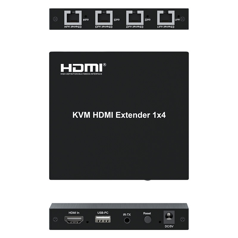 HDMI HD network cable 1 minute 4 out distribution extender 200 meters computer KVM network cable 1 in 4 out network extender
