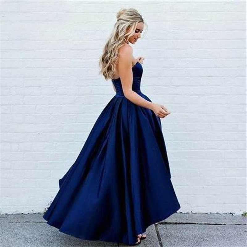 Comercio exterior europeo y americano Amazon AliExpress deseo mujeres vestido de noche sexy tubo superior satén delantero corto volver largo puede ser personalizado