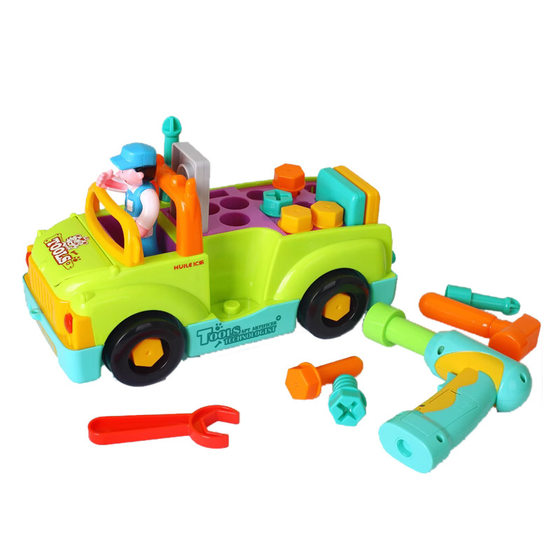 Huile Toy Car Electric Drill Detachable Engineering Vehicle Kidsren's Screwdriver Tool Truck 789 Tool Car Electric