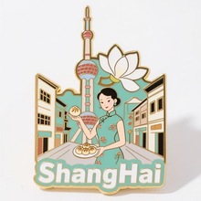 金属徽章定制旅游景区文创胸针打卡伴手礼品烤漆珐琅滴胶胸章定做