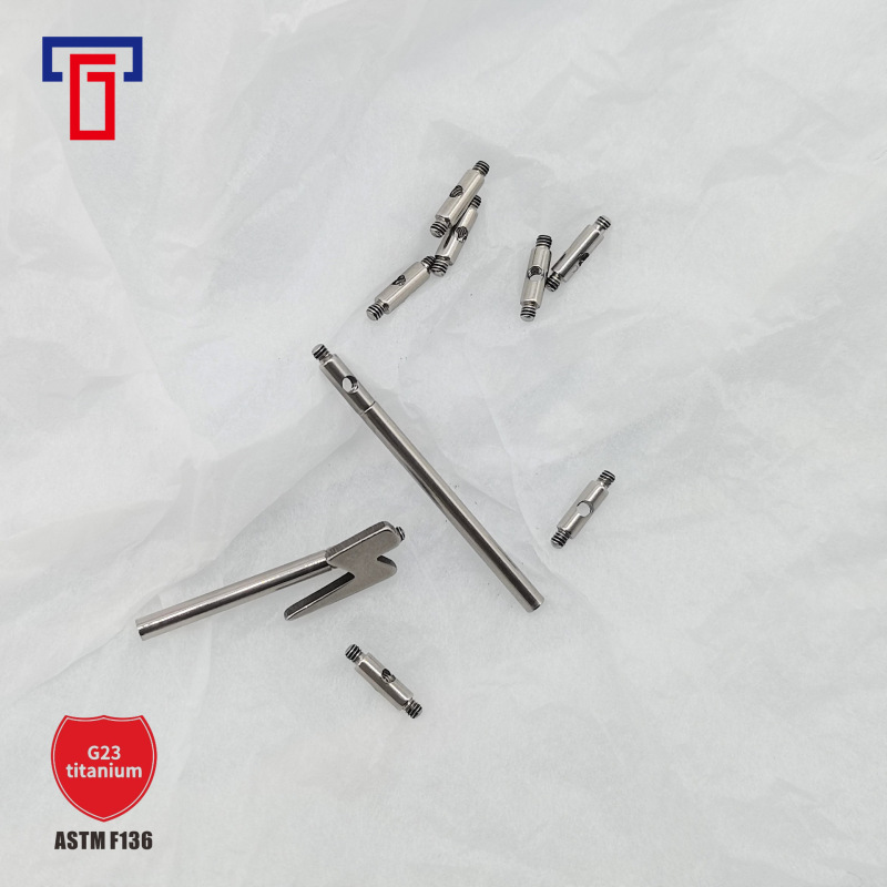 G23 titanium extension rod 14G single hole 0.9 1.2 teeth double thread DIY internal thread straight rod ear Bridge 4mm extension rod titanium