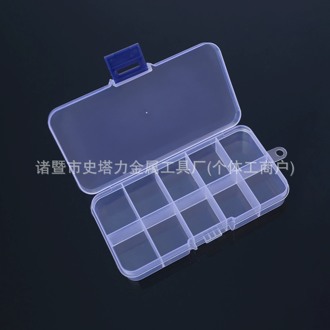 Accessory, transparent earrings, plastic storage box, stand, 10 cells, classification