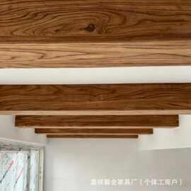 老榆木寺院古建筑实木板材民宿装修吊顶建材原木房梁乡村隔断立柱