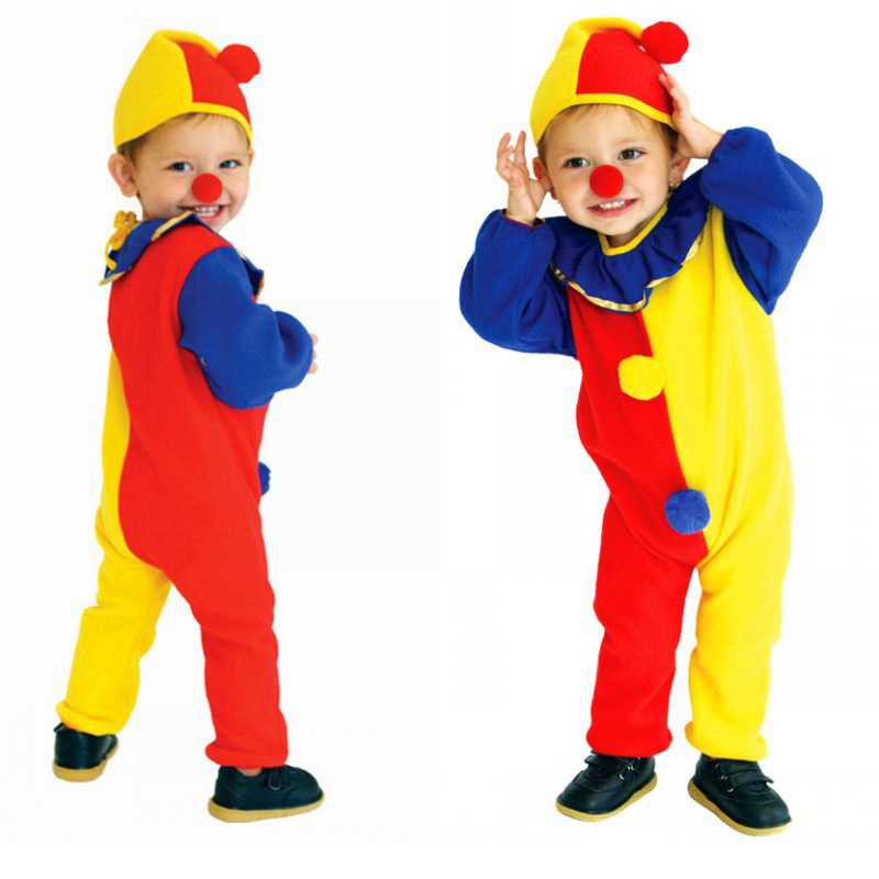 Halloween cosplay costumes children clown suit costume party clown flower child dress stage performance costumes