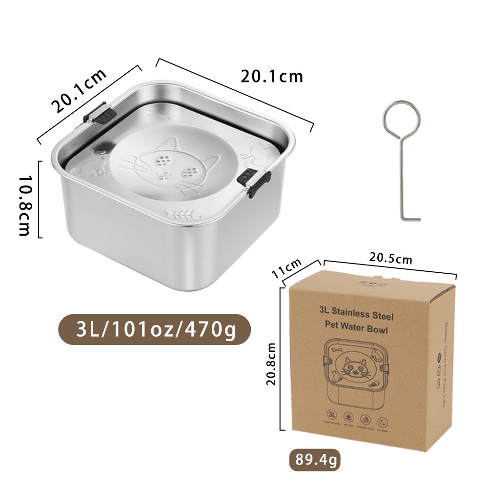 304 stainless steel dog bowl suspended bowl square floating bowl dog…