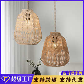 波西米亚棉绳编织灯罩跨境手工艺品室内创意装饰灯罩民宿酒店灯饰