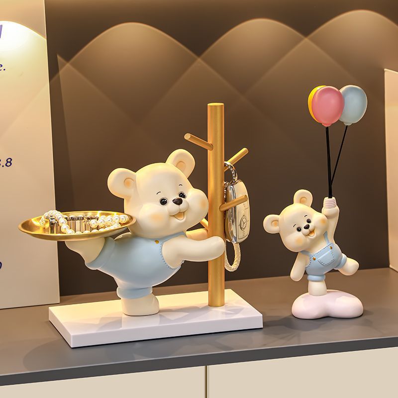 창조적 인 폭력 곰 키 보관 장식품 거실 홈 입구 신발 캐비닛 장식