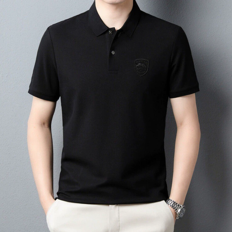 Breathable summer polo, solid short sleeve T-shirt