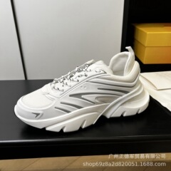 スポット B44 本革スプライシング通気性メッシュ 2025 ファッション厚底スポーツシューズ ins ヨーロッパステーションカップルスタイル多用途