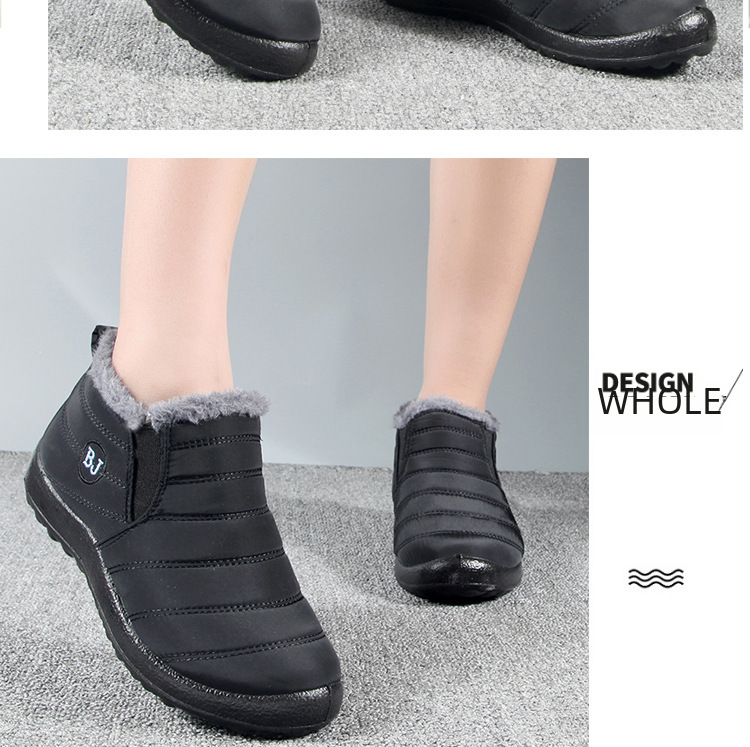 Grandi stivali di cotone, stivali da neve caldi invernali con tomaia in pile impermeabile con parte superiore bassa slip-on Stivaletti da uomo e da donna_voghion.com