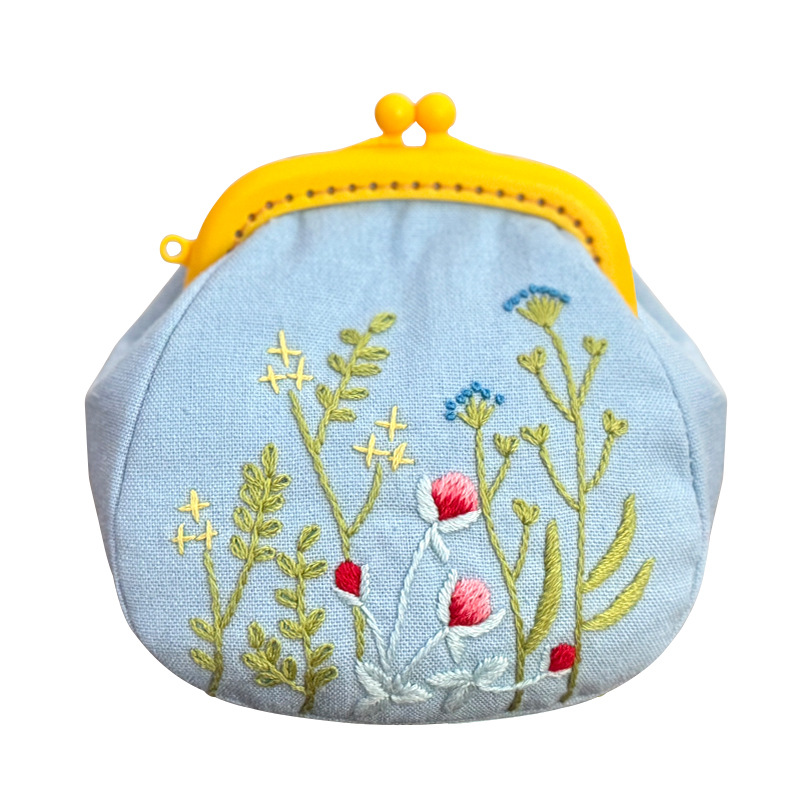 Lu bordado tela oro bolsa bordado a mano europea bolsas DIY material tridimensional bordado simple bolsa de bordado casera