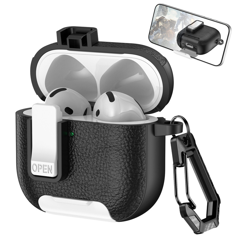 Apple AirPods 2/34/pro2世代に適したスイッチ付きソフトプラスチック保護カバー、クリエイティブな落下防止ヘッドフォンケース|undefined
