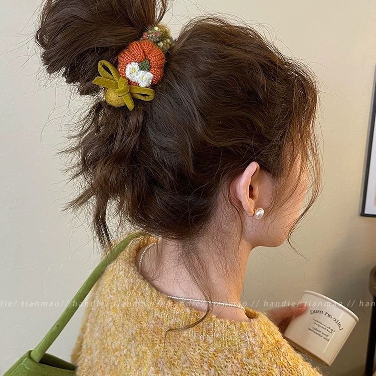 Perlas de terciopelo de alta sensación, anillo de cabello de intestino grande, temperamento femenino elegante, cuerda de cabello de cola de caballo baja, cuerda de cabello de alta elasticidad no dañada