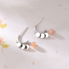 Earrings, round beads, small crystal earings, bright catchy style