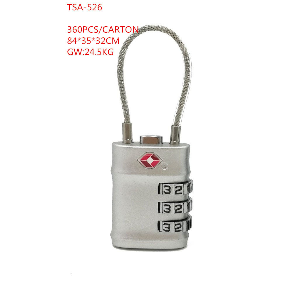 源工場は新型亜鉛合金ワイヤーロープTSA税関ロック旅行通関ロックバッグ三位パスワードTを生産している