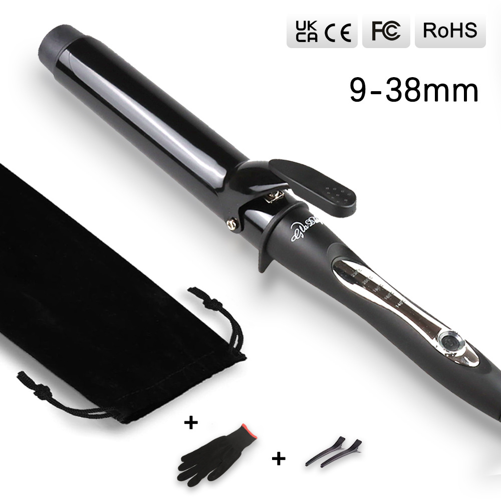 GLADAY 컬링 아이언 38mm 대형 웨이브 헤어 아이언 온도 조절 세라믹 헤어 케어 손상 없음 전기 컬링 아이언 소스 공장