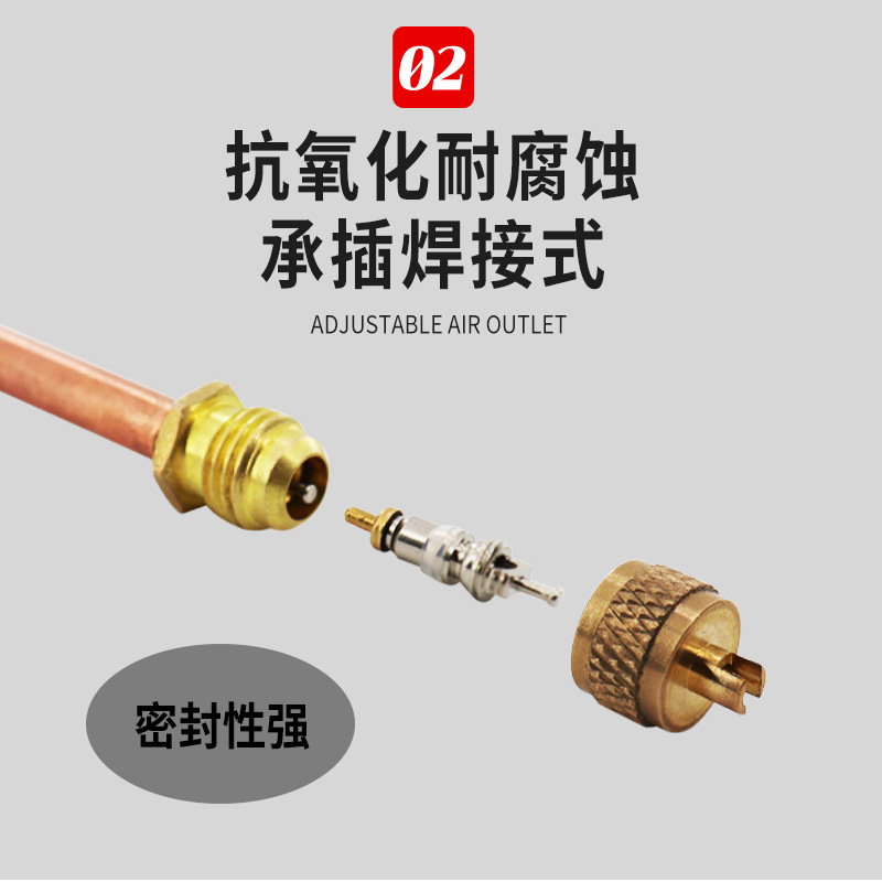 Aire acondicionado núcleo de válvula de fluoración herramienta de reemplazo R22 / 410 / 32 puerto de fluoración núcleo de válvula de ejector herramienta de montaje y descarga de válvula doméstica
