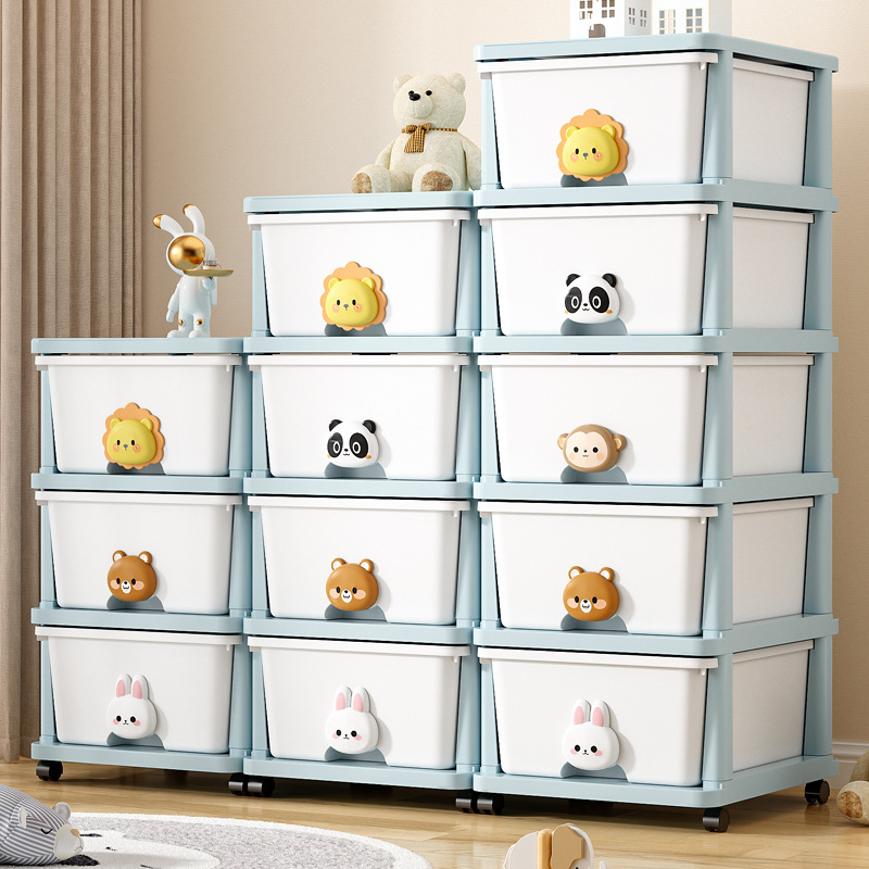 Toy storage cabinet drawer-style cartoon children snack storage cabinet multi-layer household baby clothing organizer storage cabinet
