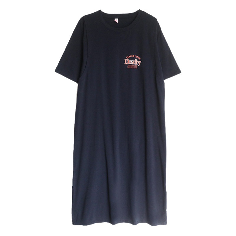 Breastfeeding Dress Summer Long Luna Maternity Clothes Postpartum Feeding Top Loose Short-sleeved Cotton T-shirt Skirt