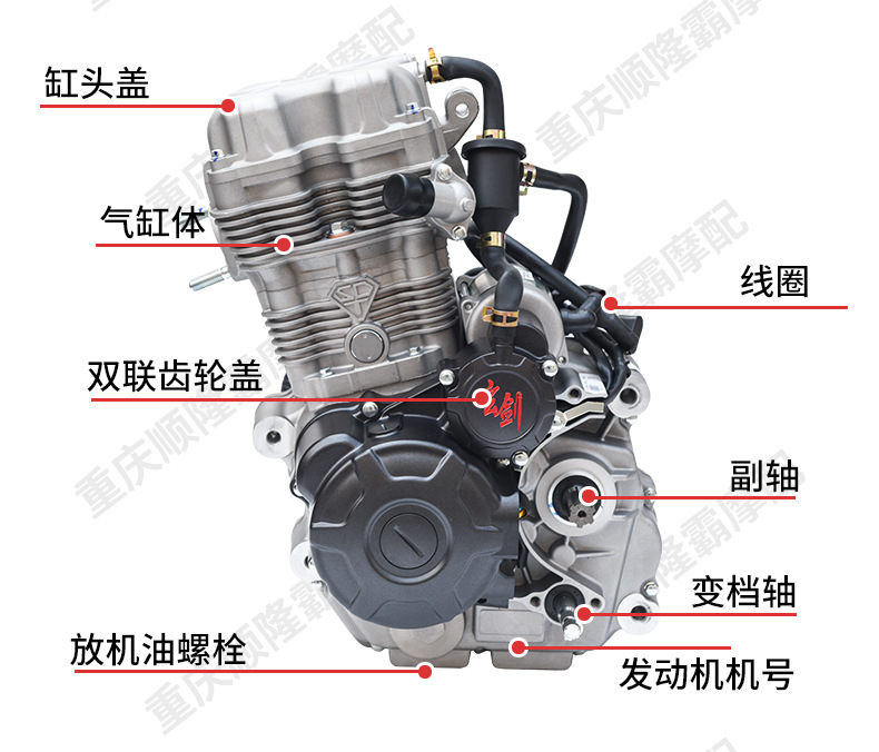 Jialing Brand Three-Wheel Motorcycle Engine Xuanjian 210 260 300 Water-Cooled Engine Brand New Original Engine