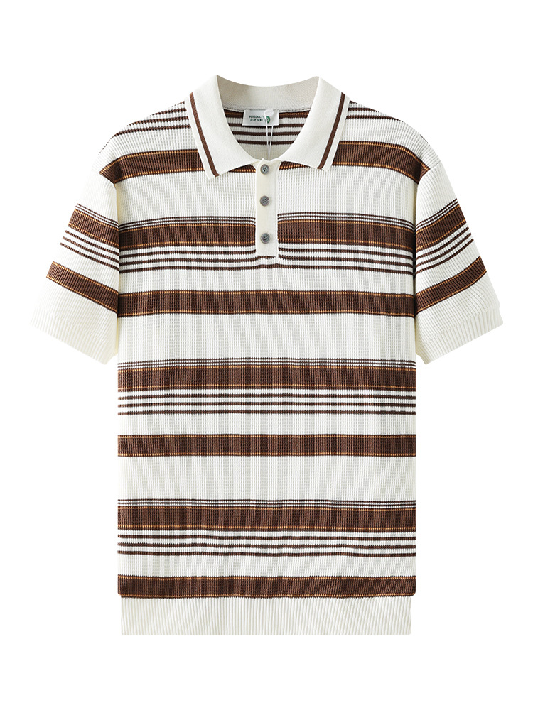Hombres nuevos rayos de hielo polo camiseta de manga corta para hombres de alto nivel vieja camiseta casuales de verano de moda de hombre