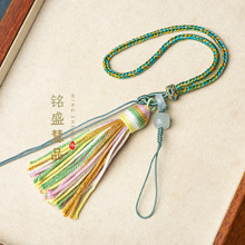 五彩绳编织段染手把件挂绳手搓棉线流苏包包香囊汽车挂件diy配饰