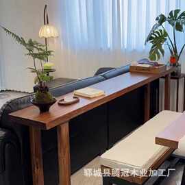 老榆木实木长条桌客厅吧台学习书桌双人实木电脑桌大板桌客厅茶几